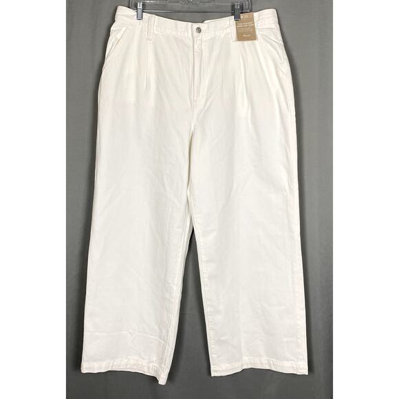 Madewell Jeans Pants Women 33 White Harlow Wide Leg Baggy Full Length  NWT NO670 - Picture 1 of 11